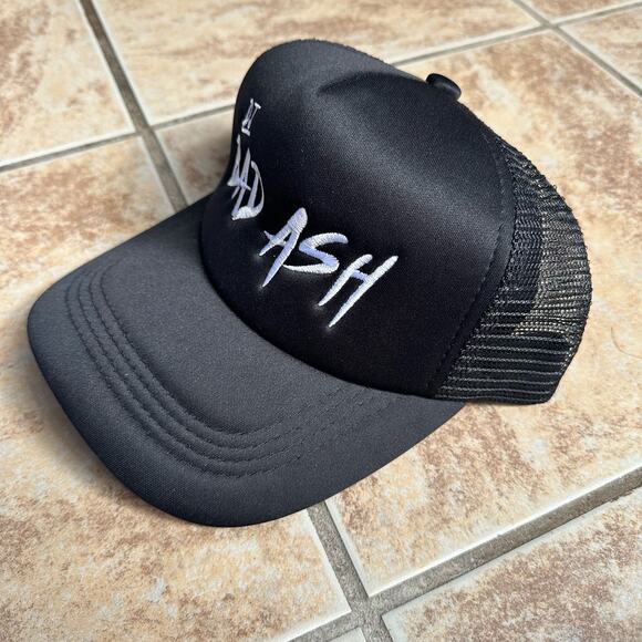 DJ Bad Ash Trucker Hat Baseball Cap Adjustable Black Embroidered - Picture 5 of 9